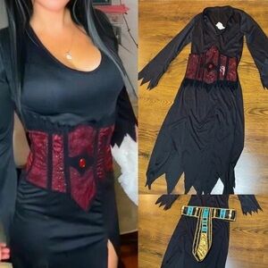 🌷Fashion Witch Costume🌷 Includes Ruby Corset / Nefertiti Wig /  Pharaoh Belt